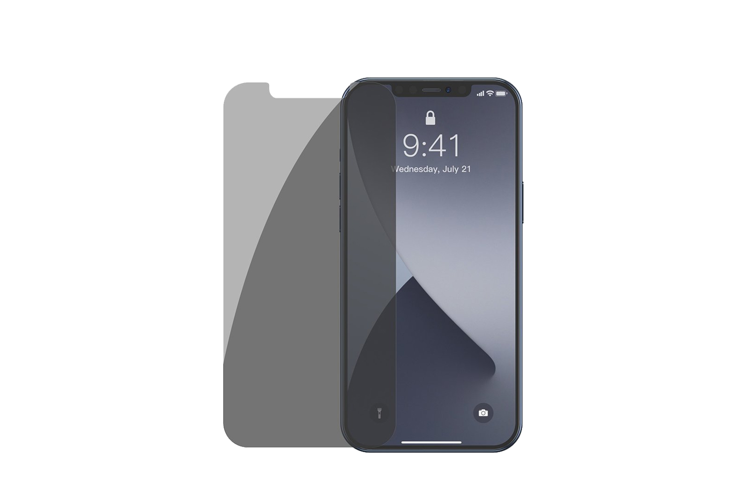 (Pack 2) Películas Protecção e Privacidade em Vidro Temperado Baseus Anti-Spy para iPhone 12 mini Smartphone preto com filtro protetor de ecrã transparente