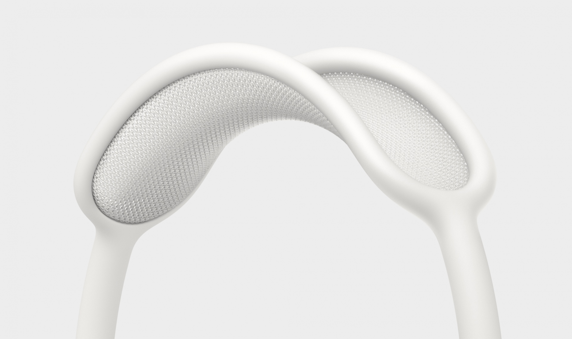 Apple AirPods Max Fone de ouvido branco com almofadas em malha cinza