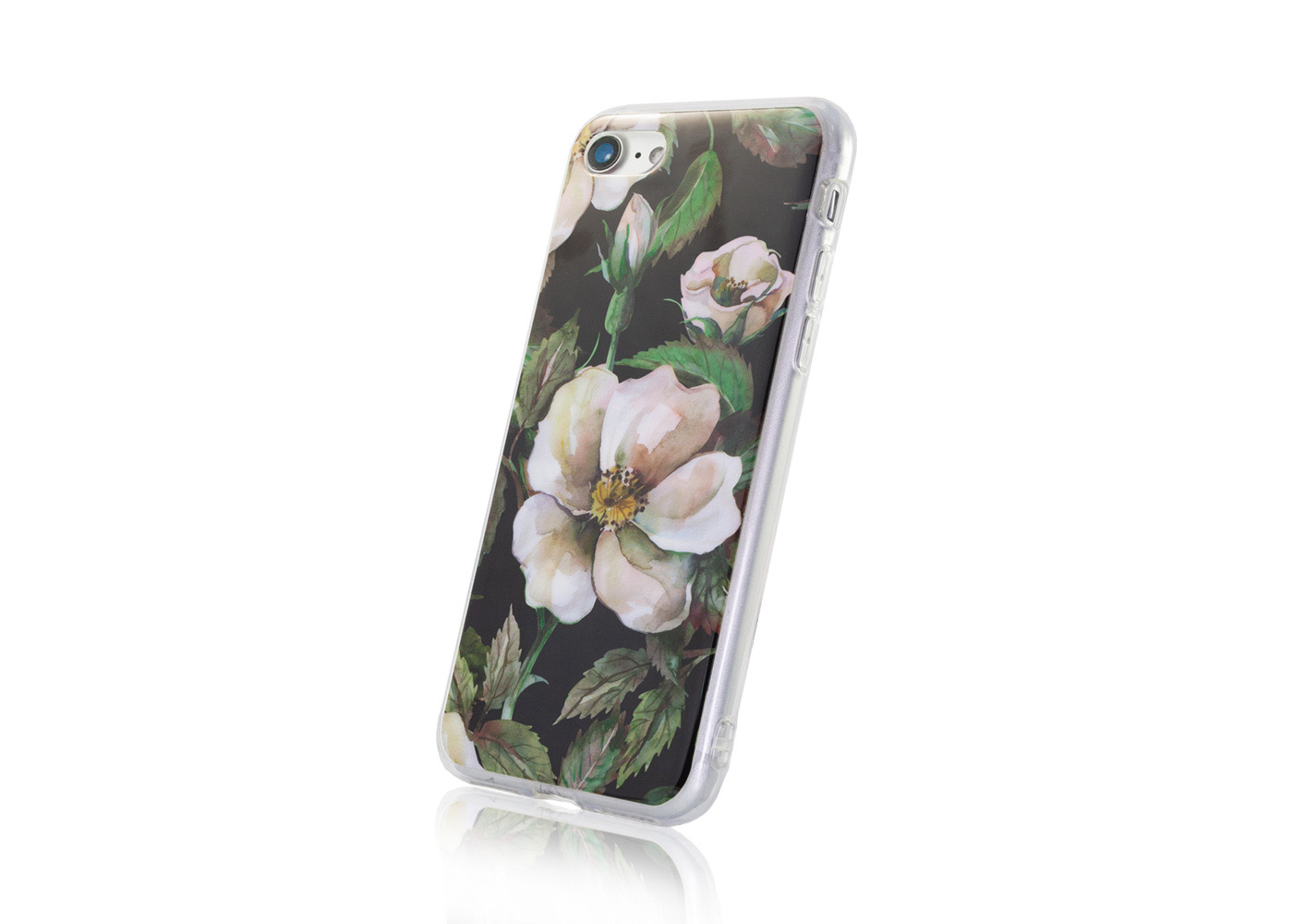 iPhone XS Max Capa Silicone Autumn Flower Telemóvel com capa floral transparente