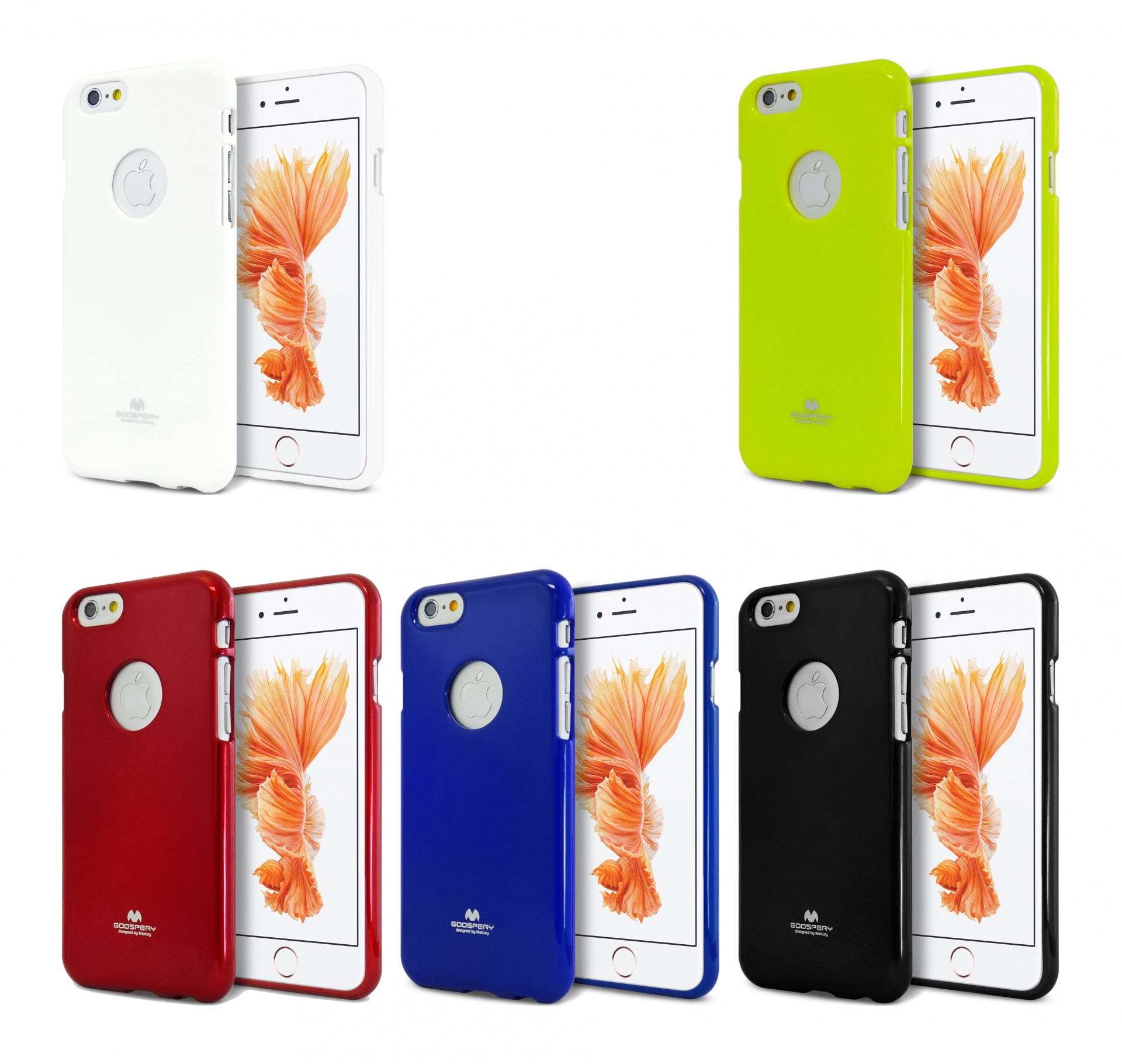 iPhone 6/6S Plus Capa Silicone Jelly Goospery Capas coloridas para iPhone com recorte circular