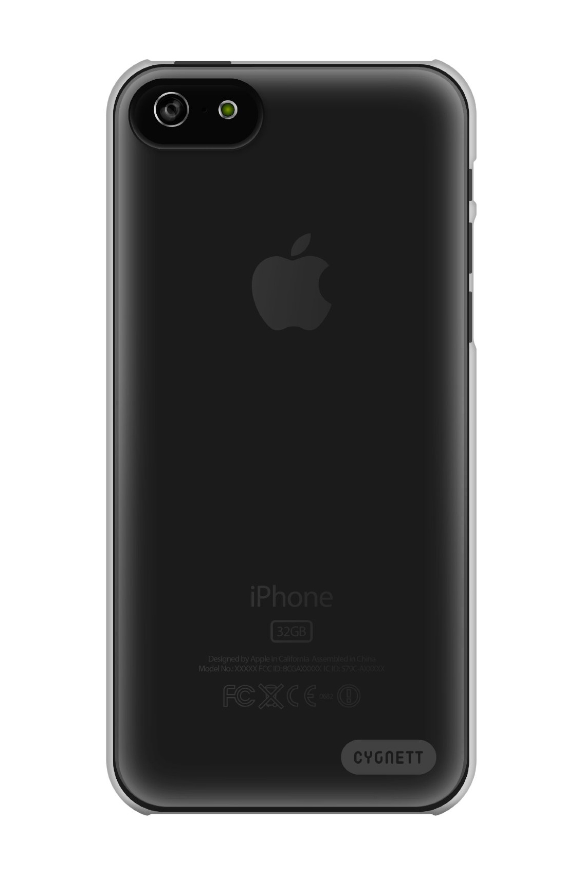 iPhone 5C Capa Cygnett Rígida 100% Transparente Telemóvel iPhone preto com capa transparente CYGNETT