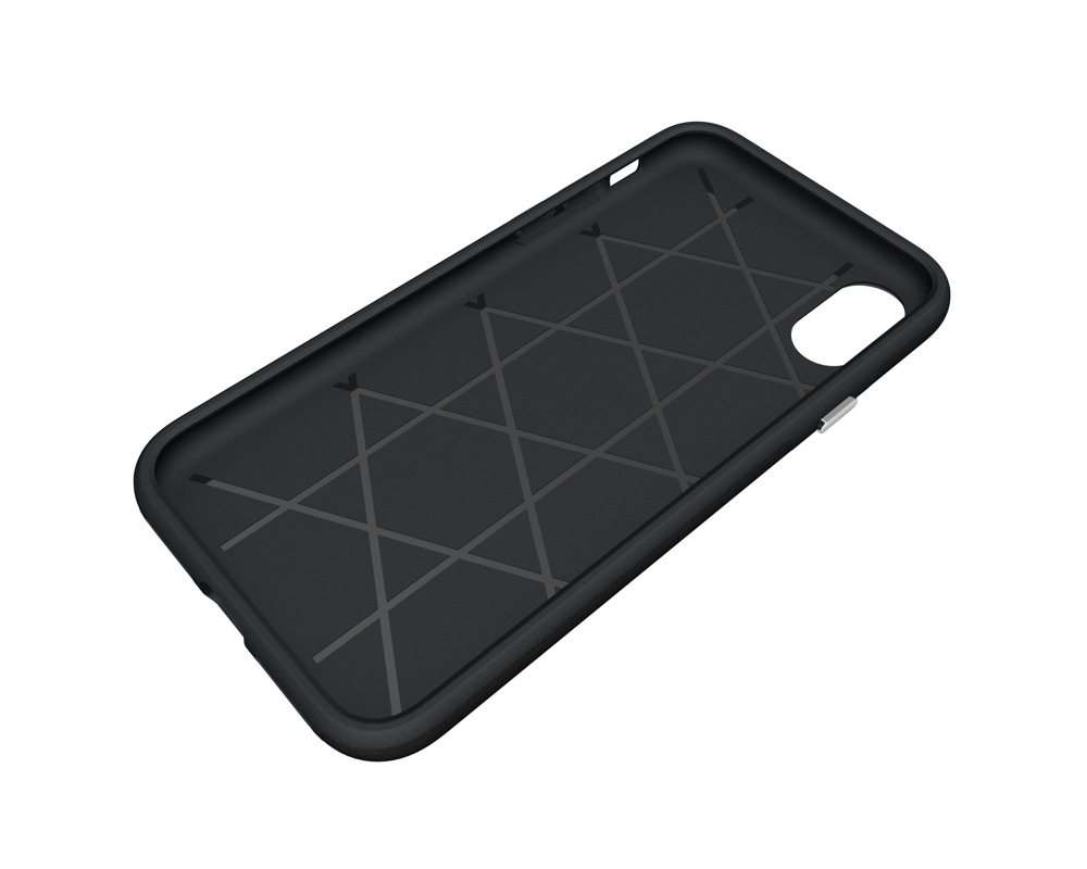 iPhone X/XS Capa Anti-Shock Armor Rugged Capa preta para smartphone com padrão interno de linhas cruzadas
