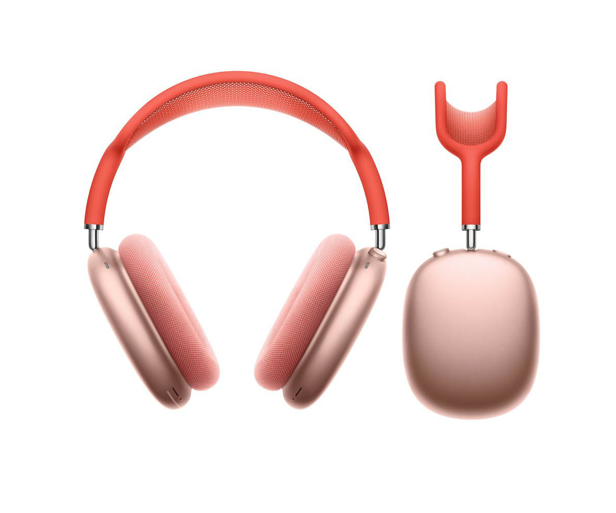 Apple AirPods Max Auscultadores rosa com separador de orelha cor de rosa em fundo branco
