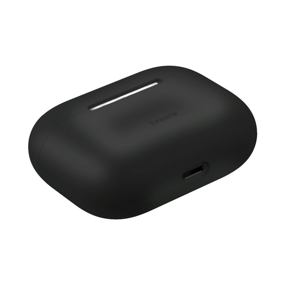Capa Silicone Ultra Fina Baseus para AirPods Pro Estojo protetor preto para auriculares com entrada USB