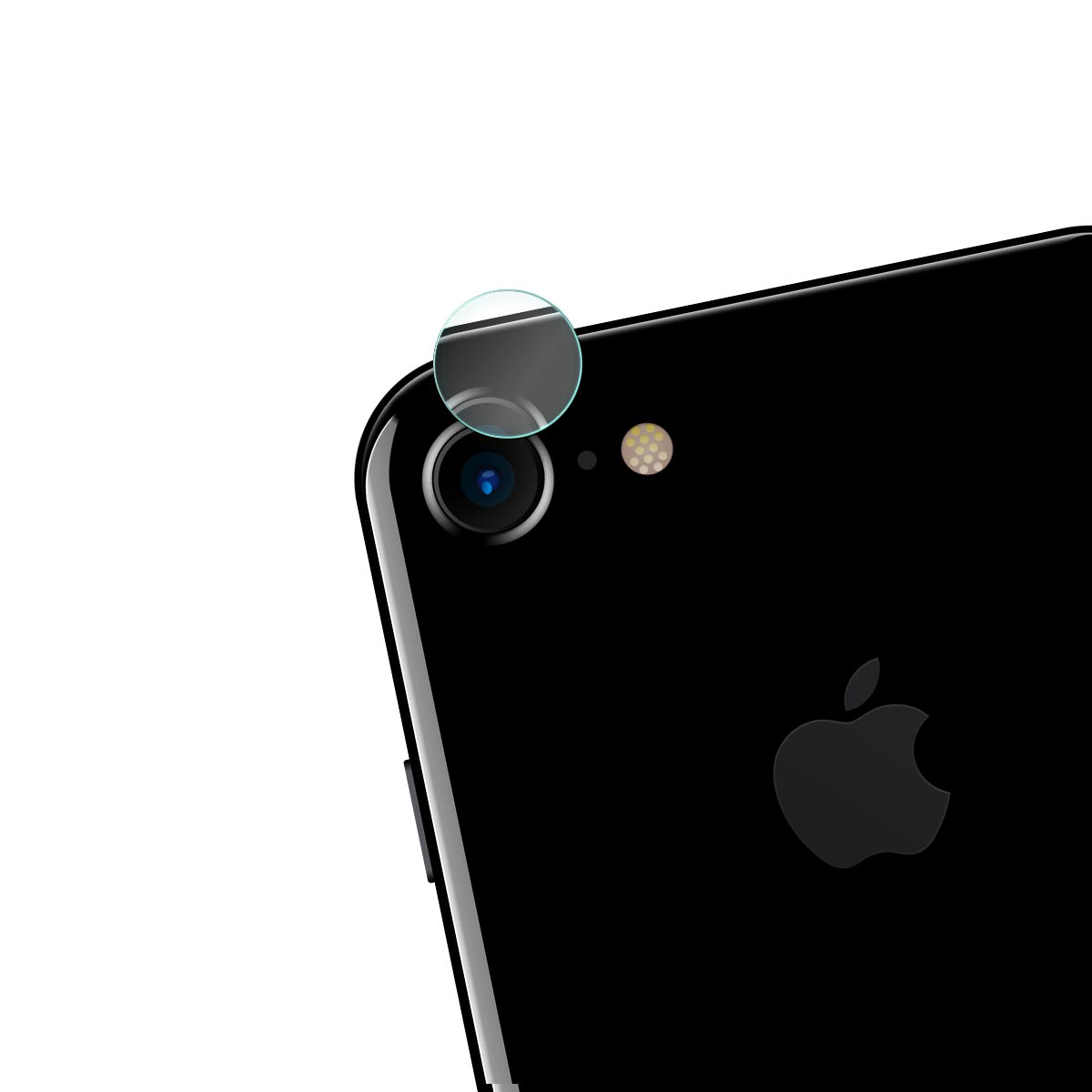 (Pack 4) Películas de Protecção de Câmara Traseira 3mk FlexibleGlass para iPhone SE/8/7 Smartphone preto com anel de proteção transparente na lente da câmera