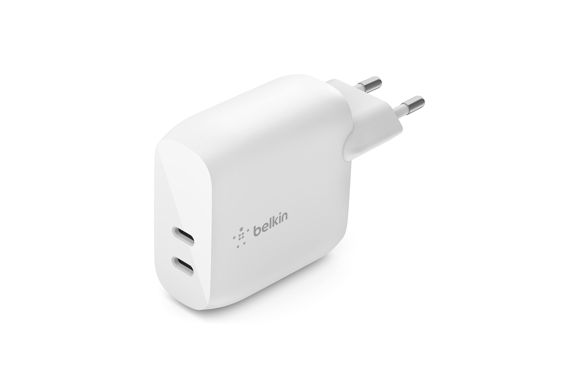Carregador / Adaptador de corrente Belkin 40W BoostCharge Dual Carregador de parede branco Belkin com duas portas USB-C