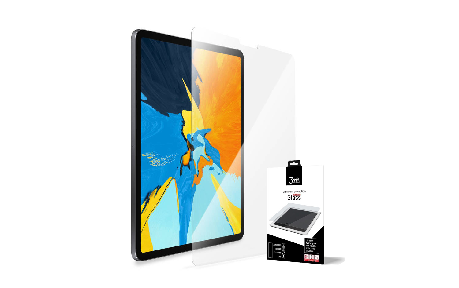 Película de Protecção 3mk em Vidro Temperado FlexibleGlass para iPad Pro 12.9'' Tablet com película protetora e embalagem de vidro temperado