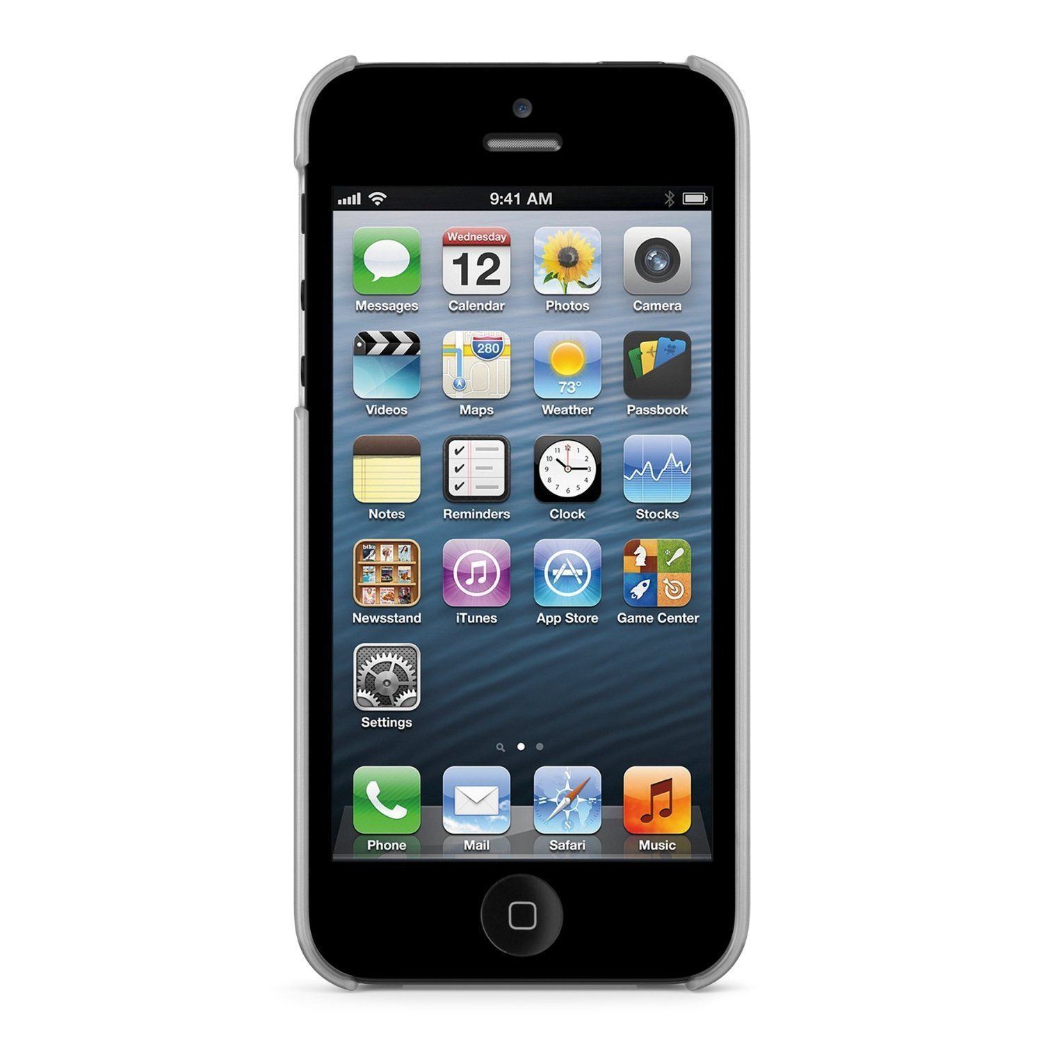 iPhone 5/5S/5SE Capa Rígida Belkin Transparente Smartphone preto com ecrã tátil mostrando várias aplicações coloridas