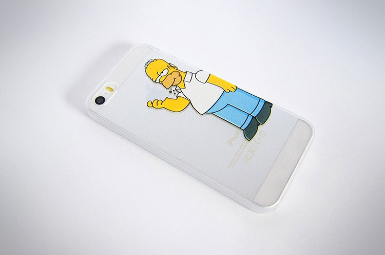 iPhone 4/4S Capa Fina Rígida Hommer Simpson Capa transparente para smartphone com desenho de Homer Simpson