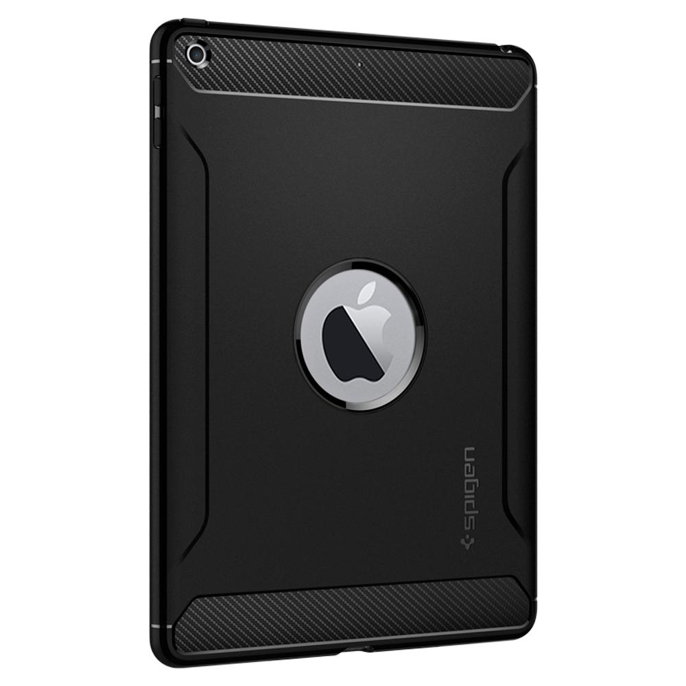 Capa Spigen Rugged Armor para iPad 9.7" Capa preta para tablet com recorte para logotipo da Apple