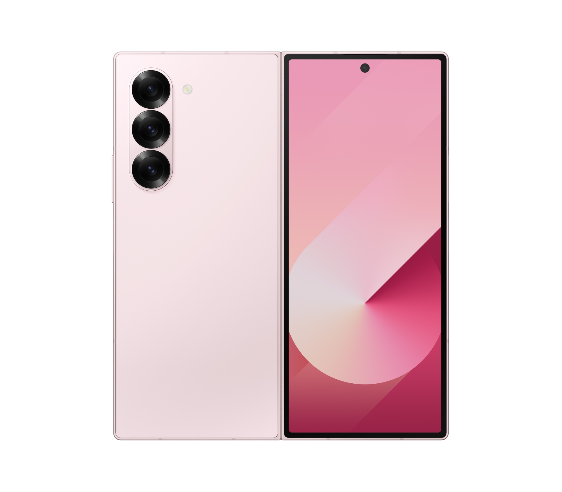 Samsung Galaxy Z Fold 6 12GB/512GB - Pink Smartphone cor-de-rosa com três câmeras traseiras e ecrã grande frontal