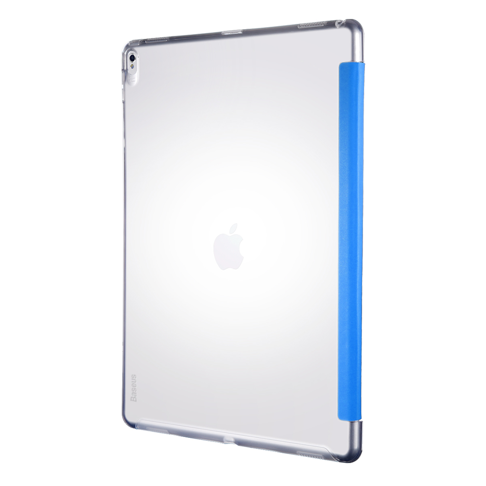 Capa protetora transparente com aba azul para tablet Apple