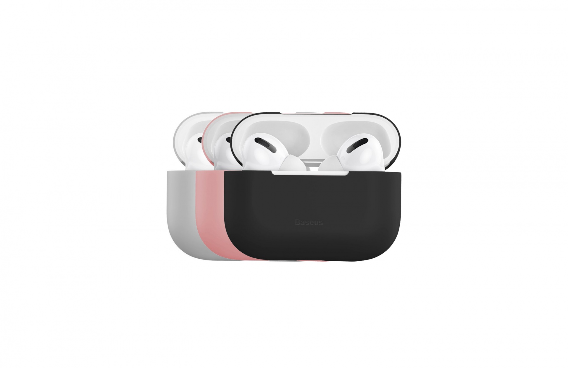 Capa Silicone Ultra Fina Baseus para AirPods Pro Auriculares sem fios brancos com estojo de carregamento colorido em silicone