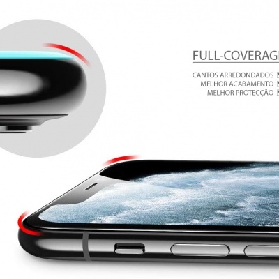 Capa protetora preto com acabamento azul claro para smartphone com cantos arredondados