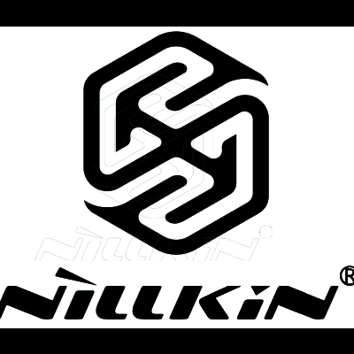 Logótipo da marca Nillkin em preto com símbolo geométrico e texto sobre fundo branco