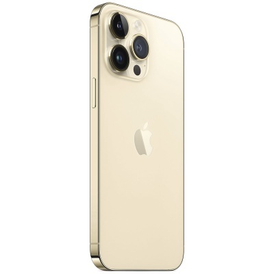 Smartphone dourado Apple com três câmeras traseiras