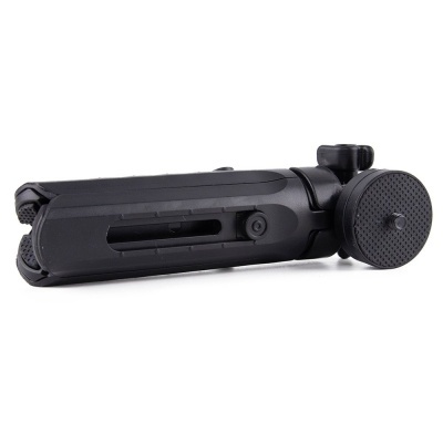 Tripé portátil preto com base circular texturizada