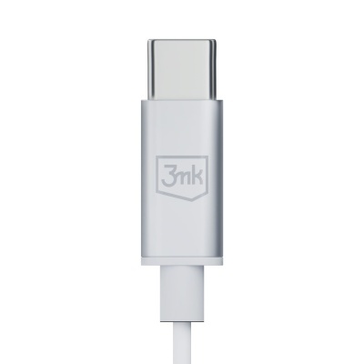 Adaptador de cabo USB-C prateado com logótipo 3nk