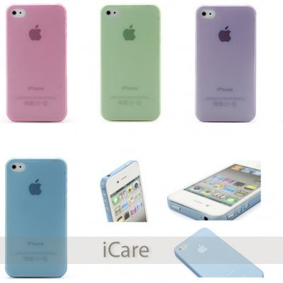 Capas coloridas para iPhone e iPhone branco com ecrã visível dispostos em fundo branco