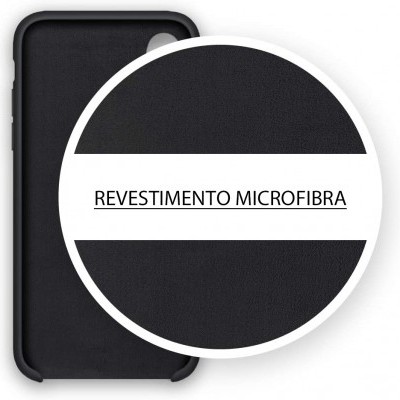 Capa preta de smartphone com revestimento em microfibra