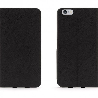 Capa preta para smartphone vista de frente e traseira