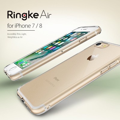 Capa transparente Ringke Air para iPhone 7/8 mostra design fino e leve