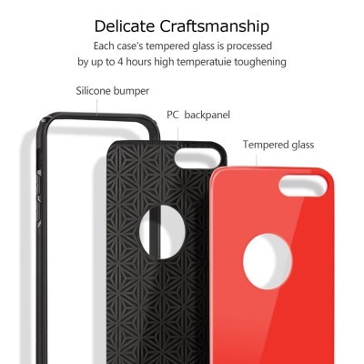 Capas para smartphone em silicone e vidro temperado com detalhes em preto e vermelho