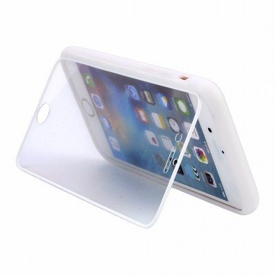 Capa protetora branca para smartphone com parte frontal transparente