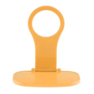 Suporte para telemóvel laranja de plástico com base retangular e argola circular