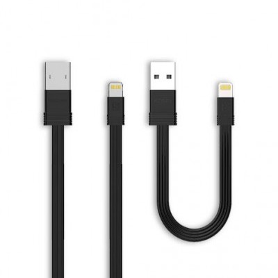 Cabos USB tipo A para Lightning pretos com fundo branco