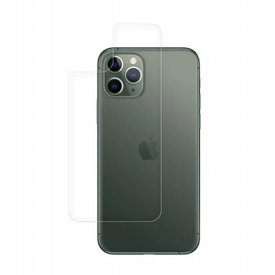 iPhone verde escuro com vidro temperado transparente sobre fundo branco