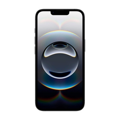 Smartphone preto com ecrã ligado e imagem abstrata