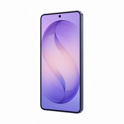 Telemóvel roxo com ecrã ativo e margens finas