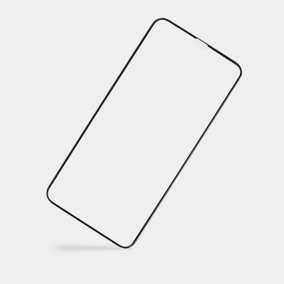 Ecrã de smartphone com moldura preta e fundo branco