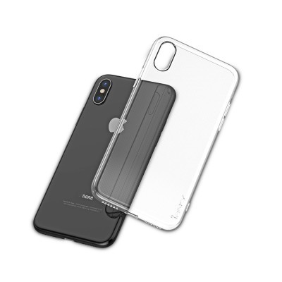 Telemóvel preto com capa transparente