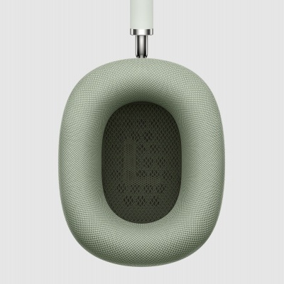 Almofada para auscultadores verde-acinzentada com textura em malha