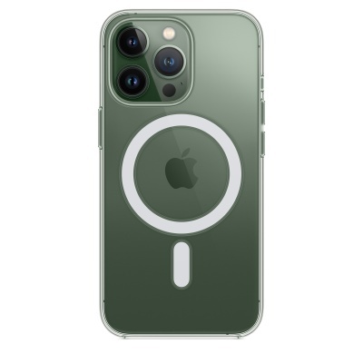 Capa transparente para smartphone verde com círculo branco e logótipo Apple