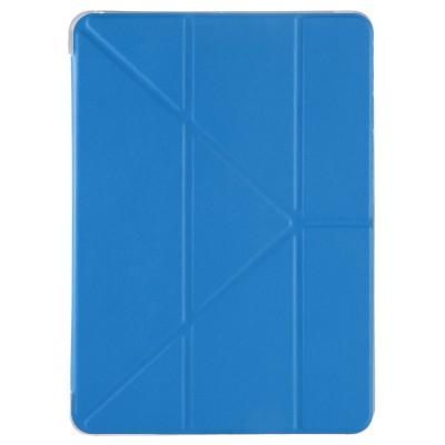 Capa protetora azul para tablet com padrões geométricos