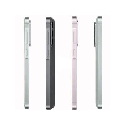 Quatro smartphones vistos de perfil em diferentes cores