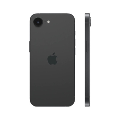 Smartphone Apple iPhone preto vista frontal e lateral