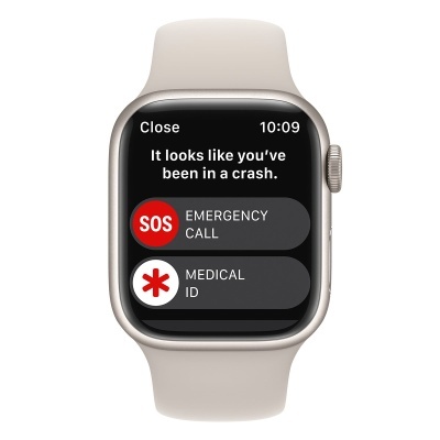 Relógio inteligente com mensagem de emergência no ecrã