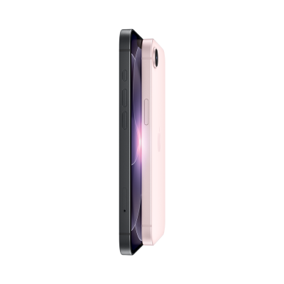 Smartphones preto e rosa lado a lado com fundo branco