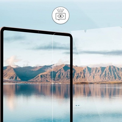 Protetor de ecrã de vidro para tablet com paisagem refletida