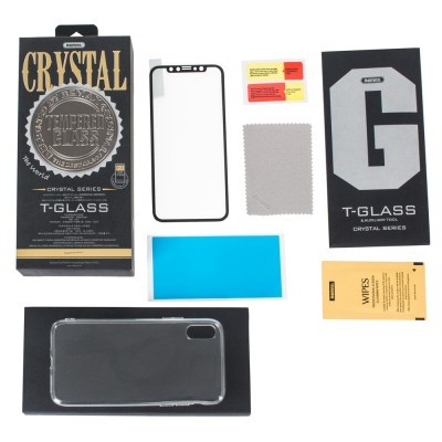 Conjunto de acessórios para aplicação de película protetora de vidro temperado em smartphone