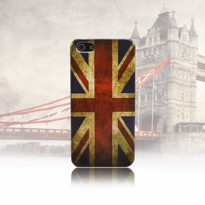Capas para smartphone com padrão da bandeira do Reino Unido e fundo da Tower Bridge