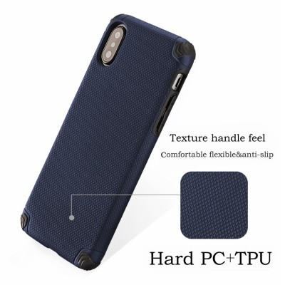 Capa de telemóvel azul escura com textura antiderrapante