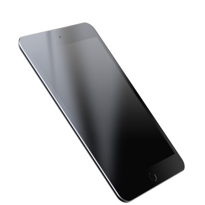 Tablet preto com ecrã brilhante e botão circular