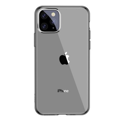 Smartphone Apple iPhone cinzento com capa transparente