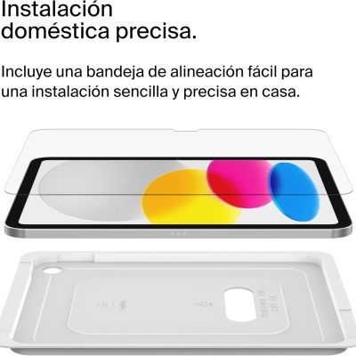 Protetor de ecrã transparente e bandeja de alinhamento branca para telemóvel