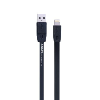 Cabo USB preto Remax com USB A e Lightning